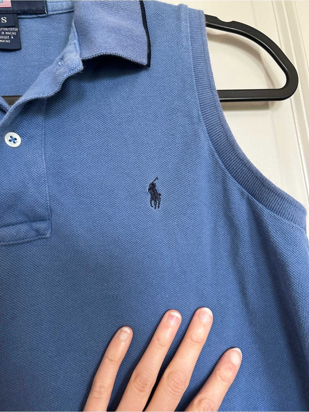 Ralph Lauren Polo Sport Sleeveless Polo in Dusty Blue - Picture 2 of 4